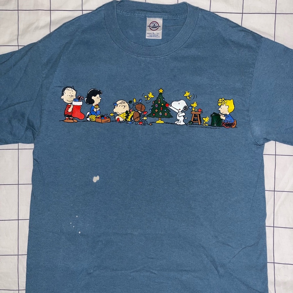 Y2K Peanuts Christmas T-Shirt 100% Cotton - Size: M